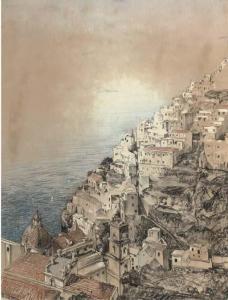 BIJL Aarts 1885-1962,Positano: a view of Positano with the church of Sa,1931,Christie's 2007-01-16