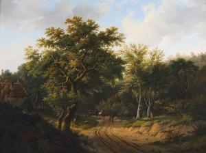 BIJLARD Cornelis 1813-1855,Figuren met paard en kar in een landschap,Campo BE 2011-06-28