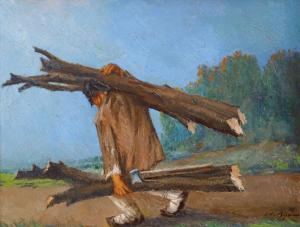 BIJU Leon Alexandru 1880-1970,The Woodcutter,1963,Artmark RO 2023-11-15