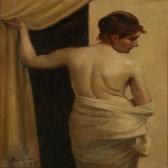 BILAIZ 1800-1900,A woman seen from behind with a sheet around her,1897,Bruun Rasmussen DK 2011-02-28