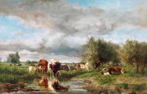 BILDERS Albertus Gerardus 1838-1865,Cows Grazing,Kieselbach HU 2017-05-26