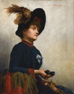 BILINSKA BOHDANOWICZ Anna 1857-1893,Portrait of a Lady with Binoculars,1884,Desa Unicum 2023-09-18