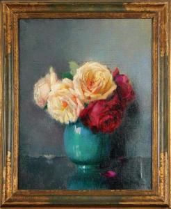 BILLÉ Jacques 1880-1943,Vase de roses,1930,Libert FR 2019-05-22