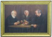 BILL A. Peter,'London 75' Three gentleman seated around a table playing cards,Dickins GB 2018-11-16