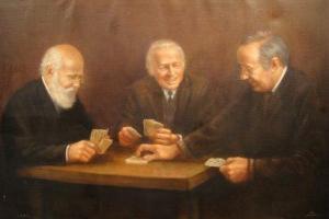 BILL A. Peter,Three gentleman seated around a table playing cards,1975,Dickins GB 2009-09-19