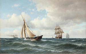 BILLE Carl Ludwig 1815-1898,Seascape,1880,Bruun Rasmussen DK 2025-04-14