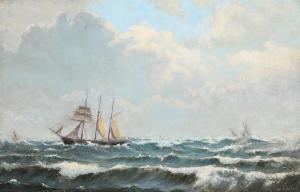 BILLE Carl Ludwig 1815-1898,Seascape with sailboats,Bruun Rasmussen DK 2024-02-12