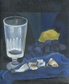BILLE HOLST Poul 1894-1959,Stilleben mit Glas, Fisch und Zitrone,1935,Galerie Bassenge DE 2017-05-27