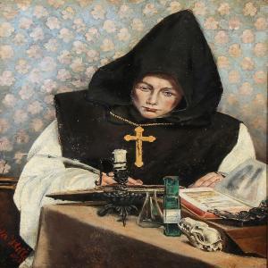 BILLE Ida 1800,A nun,1893,Bruun Rasmussen DK 2014-09-29