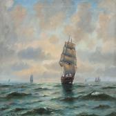 BILLE Sten 1890-1953,Sailing ships at sea,Bruun Rasmussen DK 2015-11-30