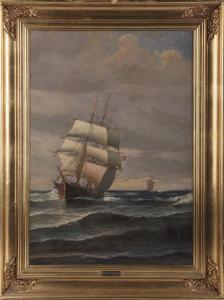 BILLE Vilhelm 1864-1908,Dreimastbark in voller Fahrt,DAWO Auktionen DE 2023-07-15