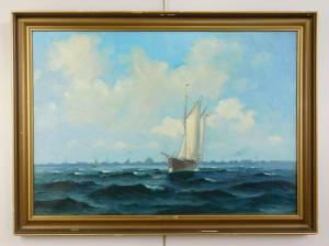 BILLE Vilhelm 1864-1908,Seascape with Boat,Rachel Davis US 2024-03-23