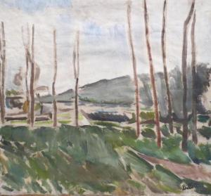 BILLETTE Raymond 1875,Paysage au tronc d'arbre,Marambat-Camper FR 2018-02-08