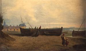 BILLING Lars Teodor 1816-1892,Scene in a Fishing Village,Mellors & Kirk GB 2021-06-08