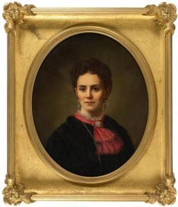 BILLINGS Edwin 1824-1893,Portrait of Carolin Rebecca Badger Lawrence,Eldred's US 2017-04-06
