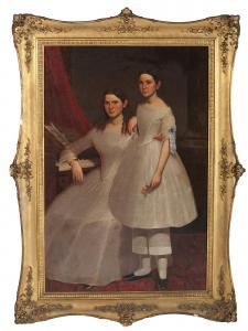 BILLINGS MOSES 1809-1884,Portrait of Two Sisters,1840,Hindman US 2022-03-10