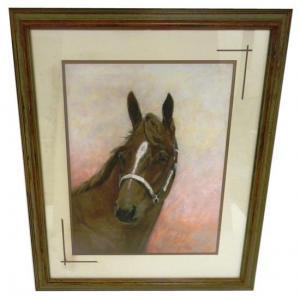 BILLMAYER Kristi 1954-1990,Portrait of chocolate-colored horse,1990,Winter Associates US 2016-05-16