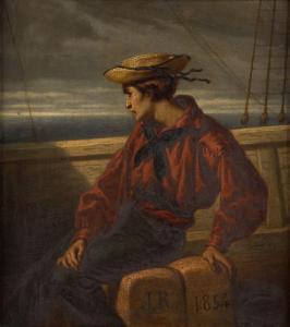 BILLOIN Charles,Marin pensif face à la mer,1854,Artcurial | Briest - Poulain - F. Tajan 2023-09-26