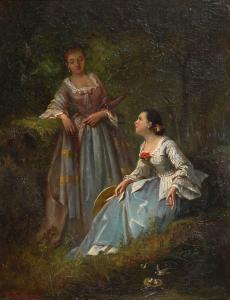 BILLOU Paul L 1821-1868,Zwei Mädchen im Wald,Wendl DE 2018-03-01