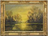 BINARD Henri 1862-1939,Paysage avec étang,Rops BE 2019-01-20