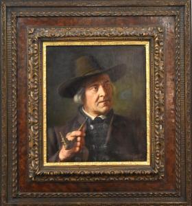 BINDER Alois 1857-1933,Porträt eines Bauern mit Pfeife,Scheublein Art & Auktionen DE 2023-05-12