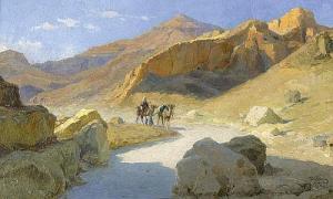 BINDER ANTON,Kamelreiter im Tal der Könige (Wadi-al-Muluk) in T,Galerie Bassenge 2015-11-27