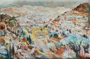 BINDER Avraham 1906-2001,Jerusalem view,Matsa IL 2023-06-25