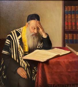 BINDER Avraham 1906-2001,Rabbi studying the Torah,Matsa IL 2023-03-29