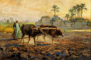 BINDER Tony 1868-1944,Oxen at Work in the Fields,Palais Dorotheum AT 2021-12-17