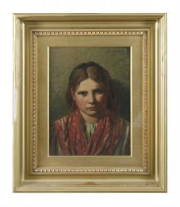 BINDLEY Frank 1872-1887,Portrait of a Young Girl,1878,Adams IE 2022-06-14