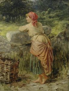 BINDLEY Frank 1872-1887,Waiting; The Cockle Picker,Bonhams GB 2015-11-24