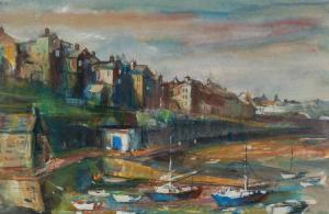 BINDLOSS ROBERT 1939,Harbour scene with moored small boats,Capes Dunn GB 2020-10-20
