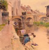 BINET Adolphe 1854-1897,Lavandières à Morêt-sur-Loing,1906,Art Richelieu FR 2016-12-04