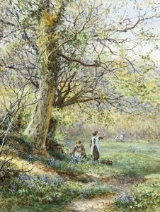 BINGLEY James Georges 1841-1920,Picking bluebells, Haslemere, Surrey,Christie's GB 2011-04-12