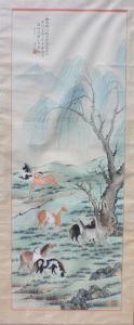 BINGXIN DAI 1905-1980,watercolor of horses,1939,Quinn's US 2010-09-18