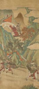 BINGZHEN Jiao 1689-1726,Bezeichnet China, Qing-Dynastie. Tusche und Farbe ,Schuler CH 2016-12-14