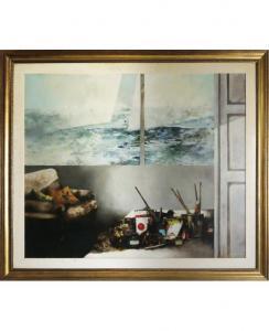 BINI Maurizio 1940,Studio di pittore con marina sullo sfondo,1963,Eurantico IT 2022-08-29