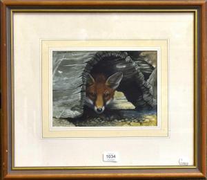 BINNS David 1935-2010,Fox at rest in a hollow,Tennant's GB 2023-02-24