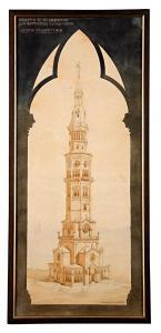 BIOLCHI RICCARDO 1800-1800,Prospetto di campanile con battistero,1901,Babuino IT 2010-07-05