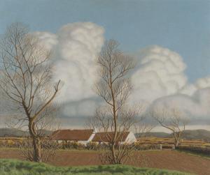 BION Cyril Walter,THATCHED COTTAGES, NORTH ANTRIM LANDSCAPE,Ross's Auctioneers and values 2024-01-24