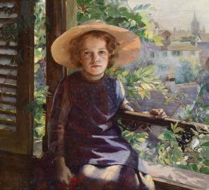 BION Marie Louise 1858-1939,Girl on the Balcony,1891,Palais Dorotheum AT 2012-09-12