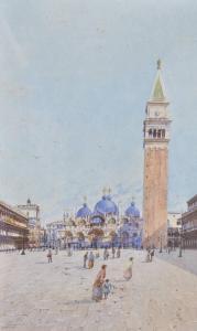 BIONDETTI G. H 1800-1900,figures in St. Marks Square, Venice,Burstow and Hewett GB 2011-02-23