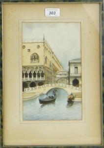 BIONDETTI G. H 1800-1900,Venice canal scene,Burstow and Hewett GB 2014-10-22