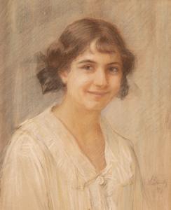 BIONDI Nicola 1866-1929,dipinto ritratto di ragazza,Gliubich Casa d'Aste IT 2023-12-19