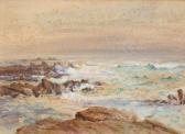 BIRCK Alphonse 1859-1942,Mer agitée sur les rochers,Aguttes FR 2012-12-13