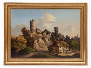 BIRCKENSTADT Carl 1805-1856,View of Castle Kohren-Sahlis,1856,Auctionata DE 2015-11-28