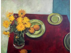 BIRDWOOD Sophie,YELLOW FLOWERS ON RED,1100,Lawrences GB 2018-01-19