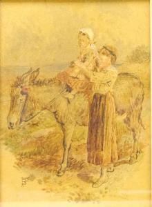 BIRKET FOSTER Myles 1825-1899,Girl on a Donkey being Led,David Duggleby Limited GB 2019-06-15