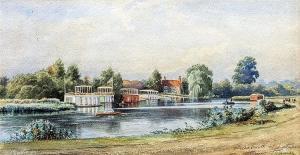 BIRKETT H.J,Houseboats at Laleham, River Thames,Rowley Fine Art Auctioneers GB 2016-08-31