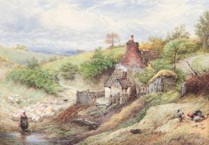BIRKETT H.J,Shepherdess by a Country Cottage,1868,Simon Chorley Art & Antiques GB 2012-02-02